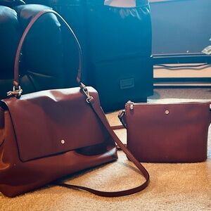 LC Lauren Conrad Brown Shoulder Bag Set